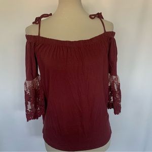 Miley + Molly floral off-shoulder top